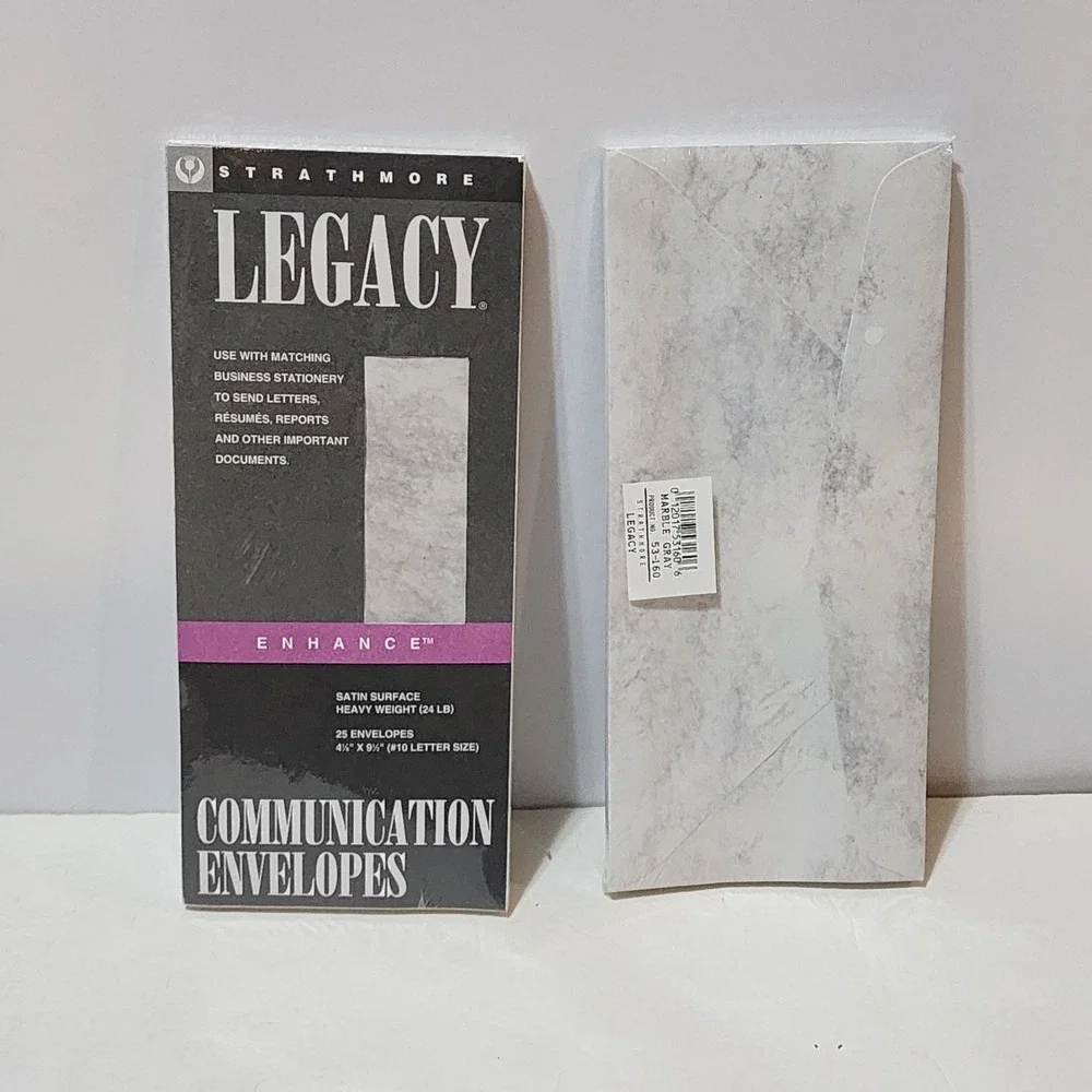 Vintage Strathmore Conversation Envelope Legacy Enhance  Letter  25 Pack Marble‎